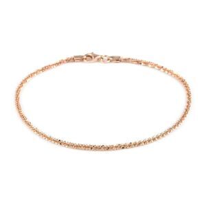 Italian Diamond Cut Sparkle Bracelet in 14K Rose Gold Over Sterling Silver